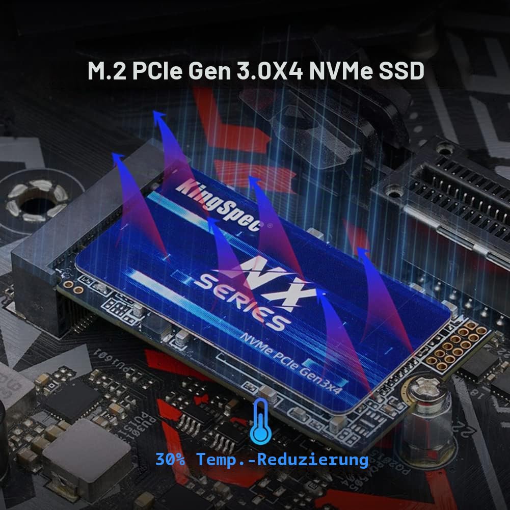 KingSpec NXM-2242 1TB SSD 2242 M.2 NVMe SSD, M2 SSD PCie 3.0 Gen3x4 - Up to 3500 MB/s Read Speed, PCIe 3.0 SSD with 3D NAND Flash, Compatible with PC/Laptop/Desktop
