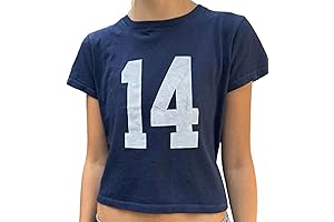 Fitted Navy Cropped Y2K Graphic Baby Tee