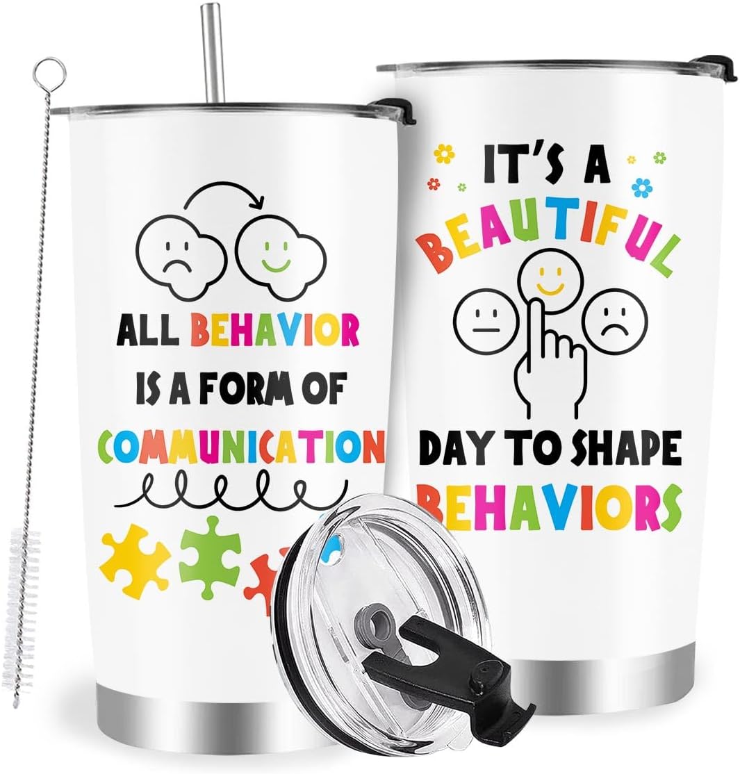 Registered Behavior Technician Gift, RBT ABA Therapy BCBA Gifts, Behavior Therapist Gift, Behavior Analyst Autism Teacher Appreciation Gifts, Travel Coffee Mug Tumbler 20oz