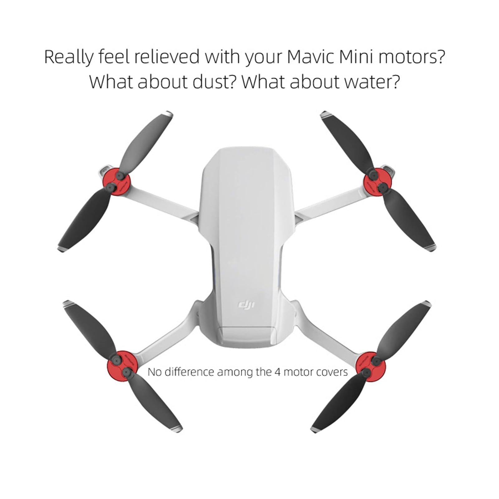 Zestaw 4 nasadek ochronnych silnika do DJI Mini 4 Pro/Mini 3 Pro/Mini 3/SE/1 Wodoodporna osłona silnika ze stopu aluminium odporna na zarysowania, pyłoszczelna (czerwona)