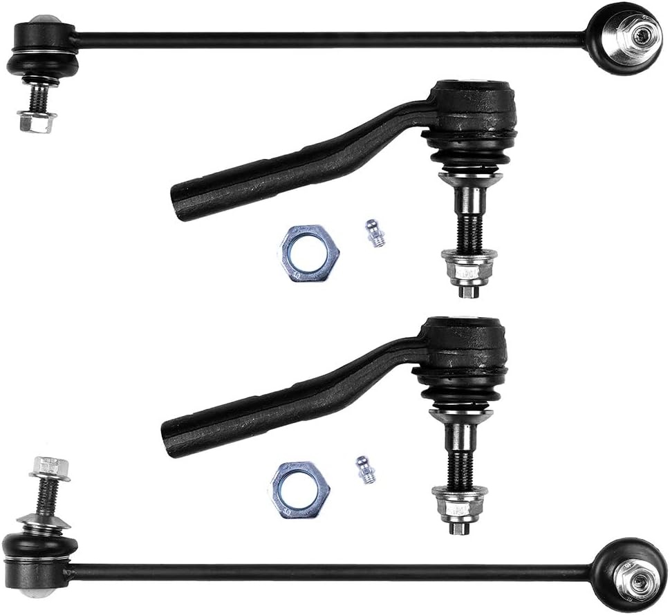 LSAILON 4pcs Outer Tie Rod End Sway Bar End Link Suspension Kit Fit 2004-2007 For BMW 525i 2008-2010 For BMW 528i 2004-2007 For BMW 530i 2006-2010 For BMW 550i 2006-2010 For BMW M5