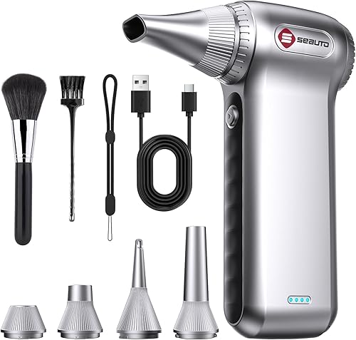 Plumero eléctrico inalámbrico de 125,000 rpm, soplador de aire comprimido recargable para PC, teclado, electrónica, limpieza del automóvil y del