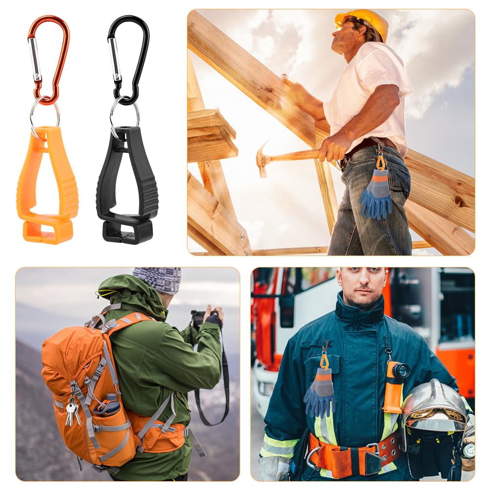20 clips para guantes de trabajo, clip de seguridad de trabajo, gancho de seguridad para el trabajo, agarrador de guantes, cinturón, gafas, cascos, gancho de abrazadera (10 unidades, negro, 10