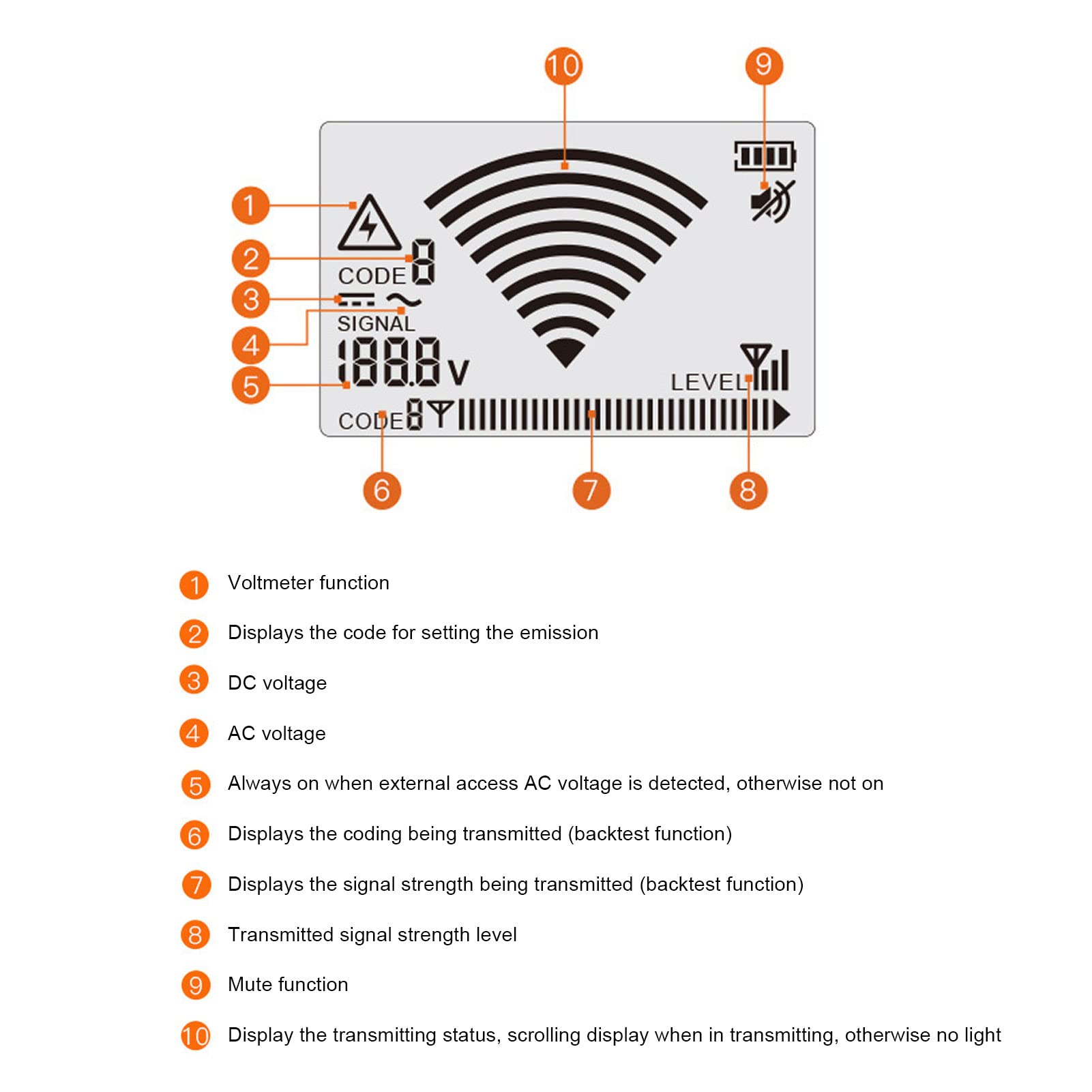 Probador de Cables Subterráneos, Detector de Rastreador de Cables de Localización, Localizador de Cables de Cables Subterráneos de 12 a 400 V Ca CC, Función de Linterna Incorporada para Conductos
