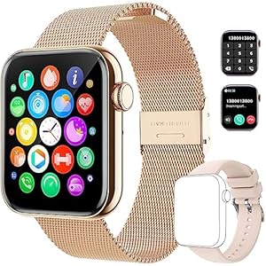 ASVIL Vrouwen Smart Horloge Mannen Bluetooth Call AI Voice Digitale Horloges Hartslag Bloeddruk Slaap Gezondheidsmonitor Horloge Zilver Siliconen Sport Fitness Waterdichte Man Smartwatches voor