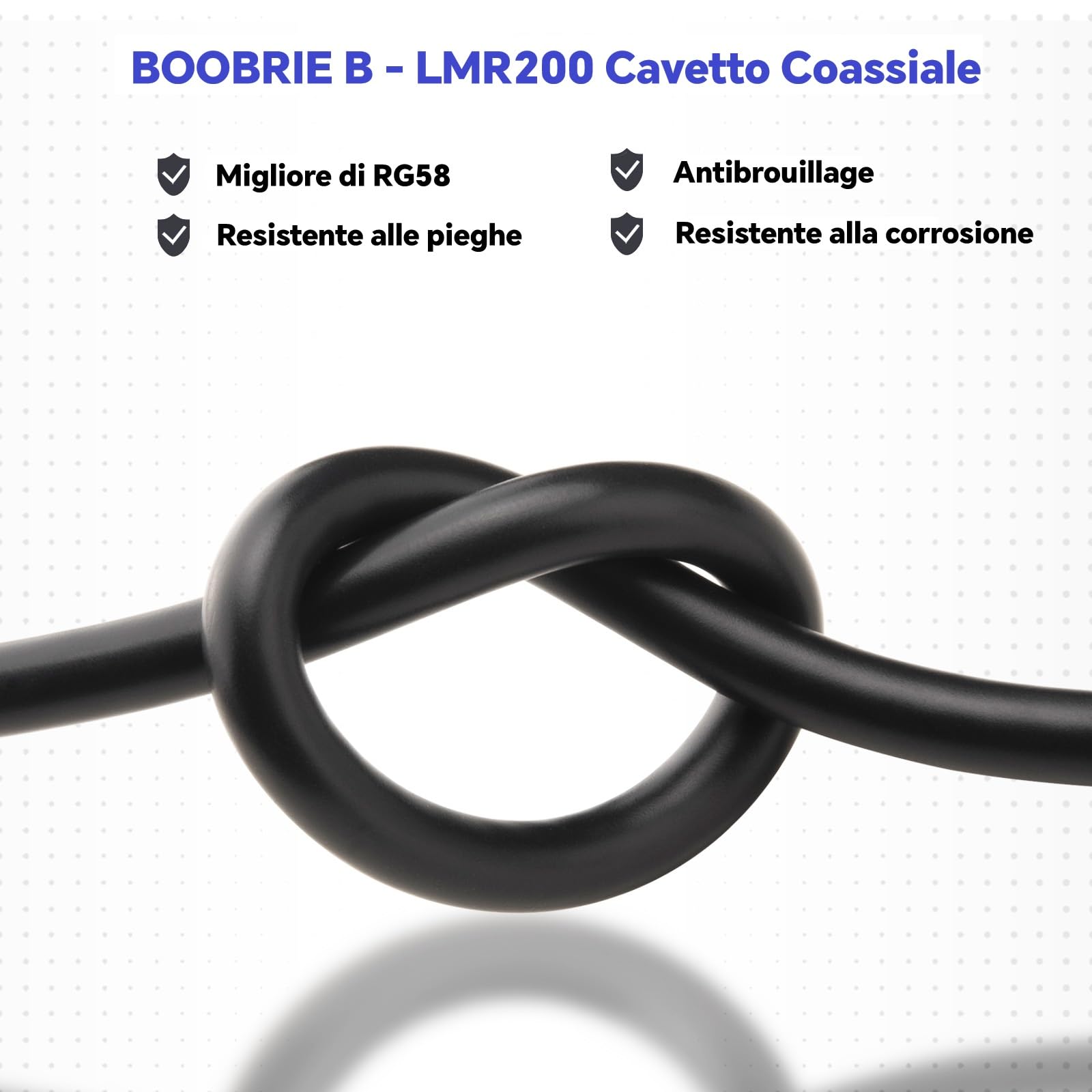 Kit 4 Cavi SMA-BNC 50CM - BMR200 Coassiale 50Ω Low Loss 2025 - Cavo SMA maschio a BNC femmina - Per Antenne RF, Radio Ham, SDR, Intercom