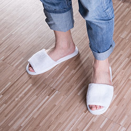 Pantoufles blanches pour spa et invités AhfuLife | Solution confort 5 paires - 2