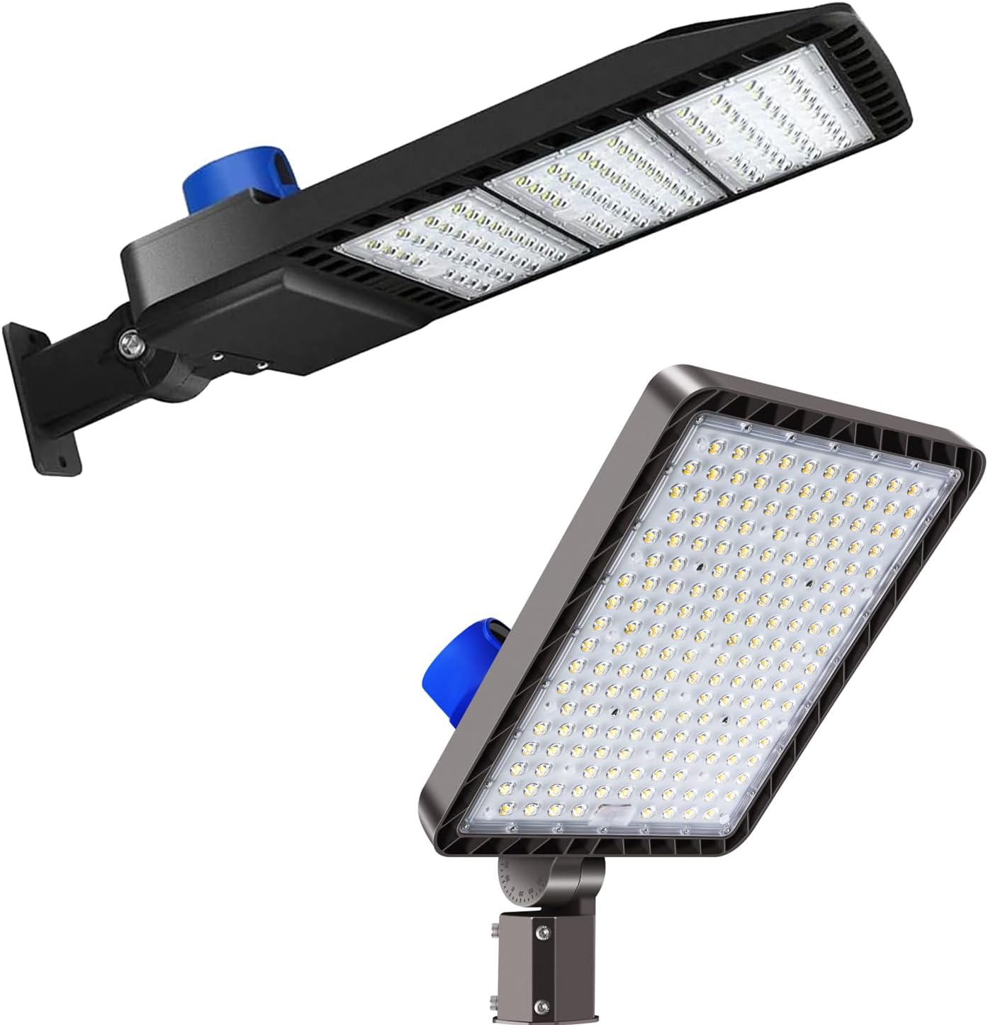 Juyace 480W and 300W LED Parking Lot Light Dusk to Dawn LED Outdoor Lighting Wall Mount Exterior Flood Light Commercial Outside Light IP65 Waterproof 100-277V Shoebox Street Security Area Lighting