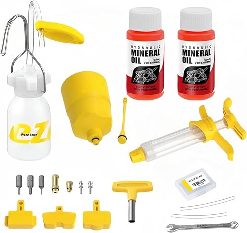 Enajucy Kit de herramientas de purga de frenos hidráulicos para bicicleta de montaña, kit de cambio de freno de disco hidráulico, herramientas de