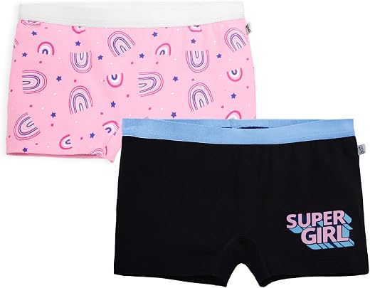 YouGotPlanB Cotton Trunks for Girls | Ages 8-16 | Stretchable Trunks for Kids | Snug-Fit | Perfect for Active Girls