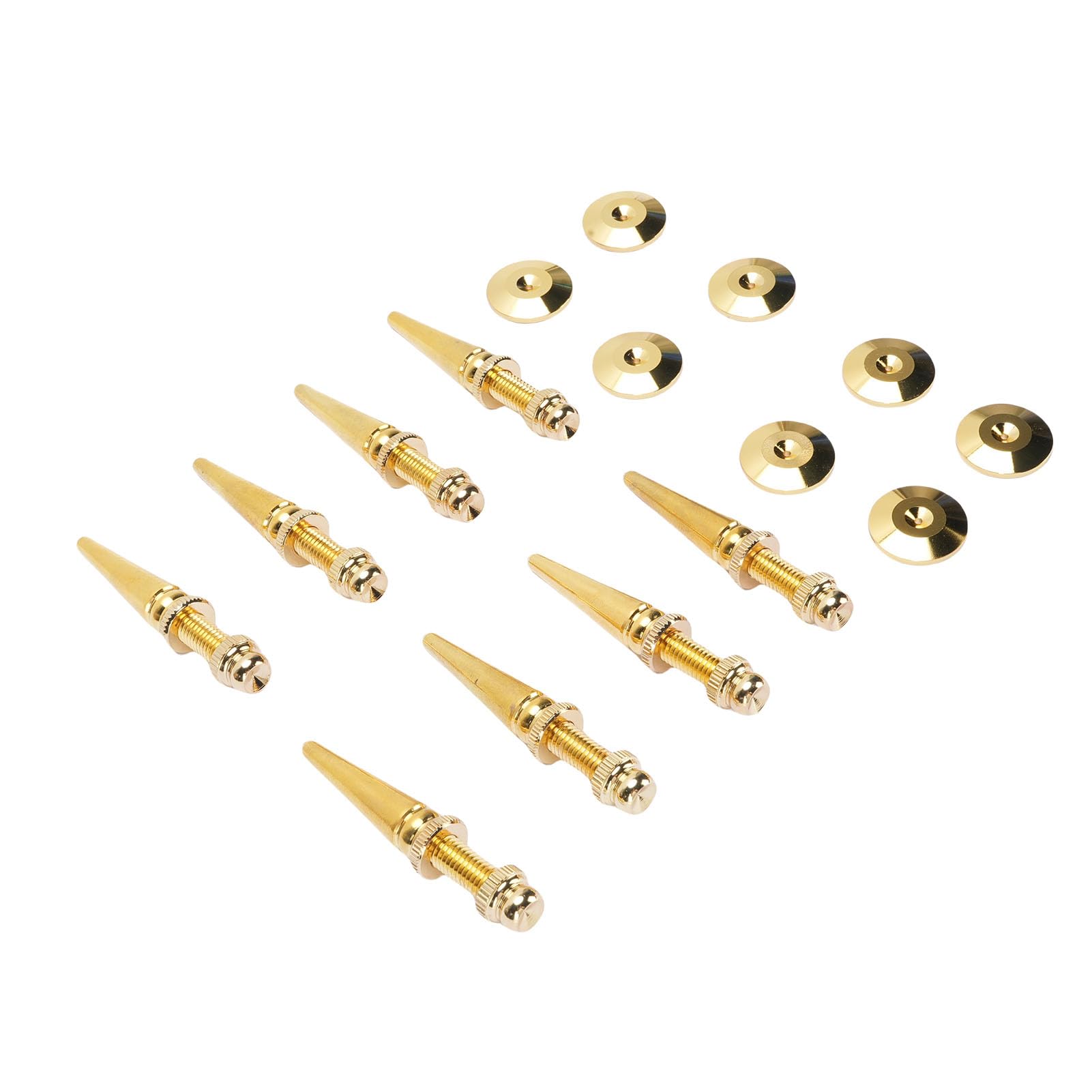 lyrlody Picchi per Altoparlanti Set di Piedini Isolanti in Rame 8 Pezzi Altezza Regolabile con Cuscinetti di Base per Subwoofer e Giradischi Controllo delle Vibrazioni per Altoparlanti Amplificatori