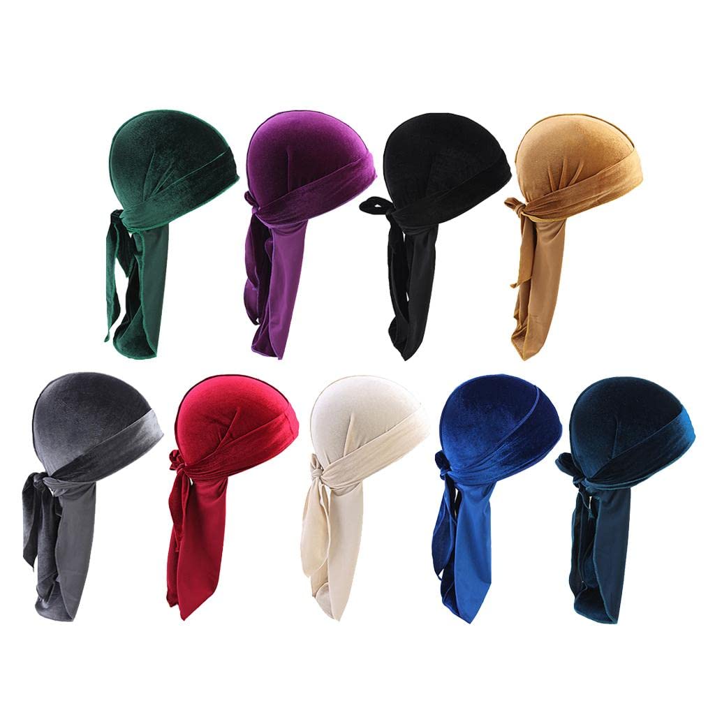 Set di 9 Cappelli Bandana in Velluto Da Uomo, Musulmani, per Chemioterapia
