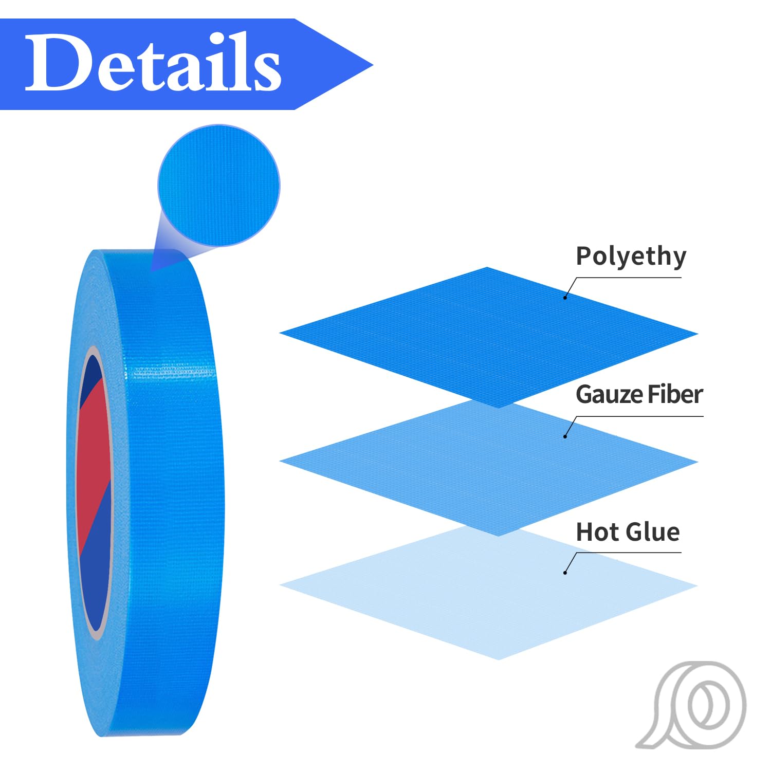 Duccinp Blue Duct Tape 24mm x 50m Heavy Duty, No Residue, Tear by Hand & Waterproof Duct Tape, Great for Packaging Home Use - Image 3