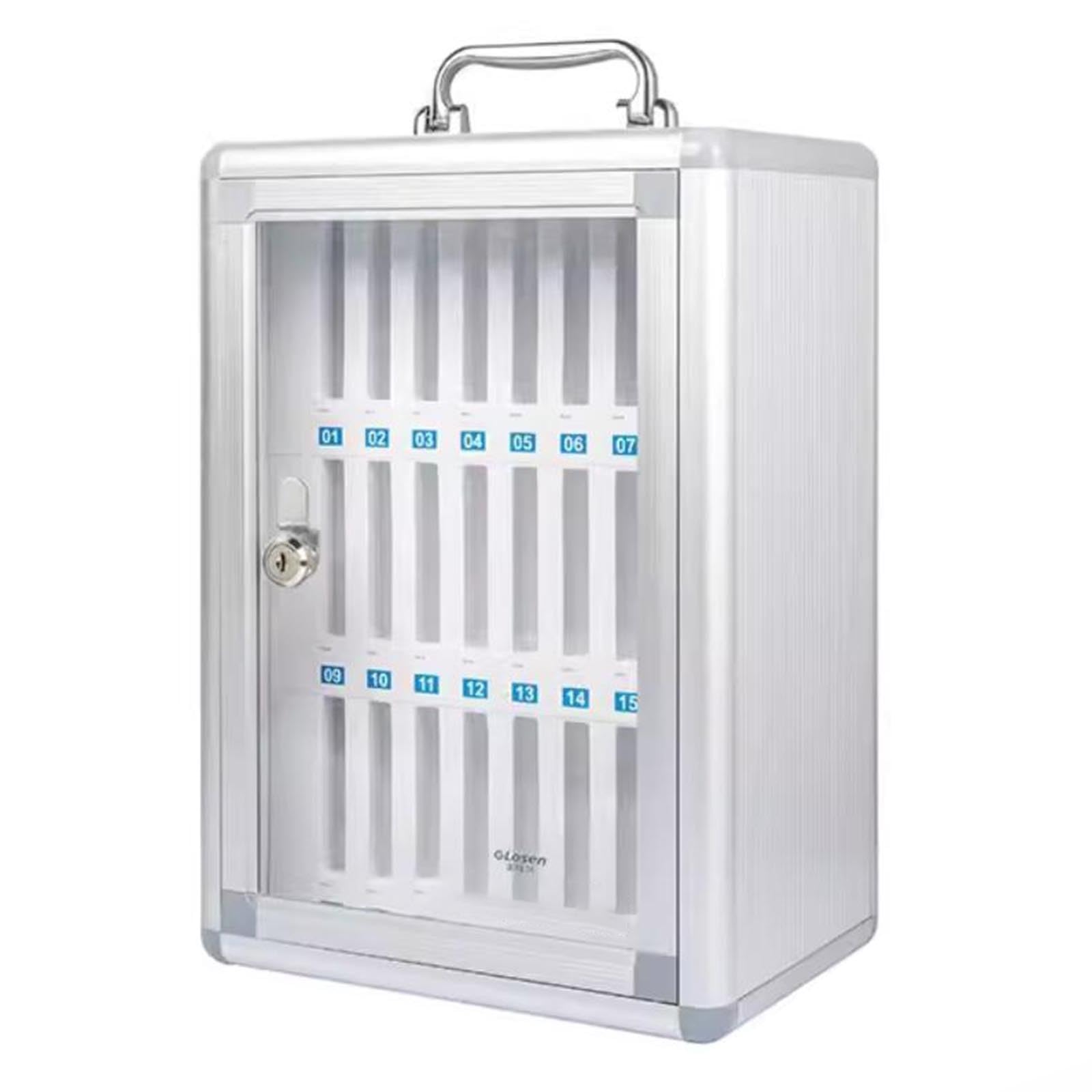 12/24/36/48/60 Digits Mobile Phone Safe Mobile Phone Management Storage Box Wall-Mounted Portable Mobile Phone Cabinet with Lock(24 bits)