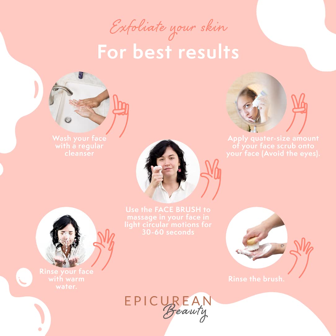 Exfoliating Cleansing Face Brush – Mini Manual Facial Scrubber Cleanser Brushes for Gentle Exfoliation, Soft Skin, Massage, Clean Pores – Small Handheld Non-Electric Exfoliator Skincare Tool (Pink) : Beauty & Personal Care