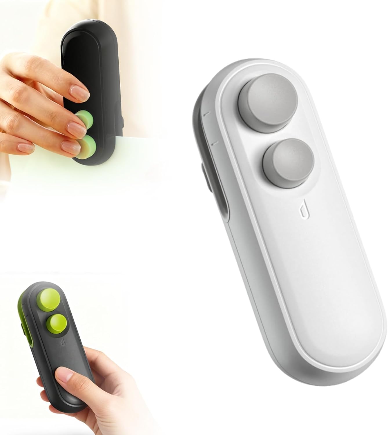 Mini Bag Sealer, 2025 Upgraded 2 in 1 Bag Sealer Warmth Seal with Cutter and with Lanyard, Rechargeable Moveable Resealer Machine for Snack Plastic Baggage Meals Storage Journey (1, White-A)