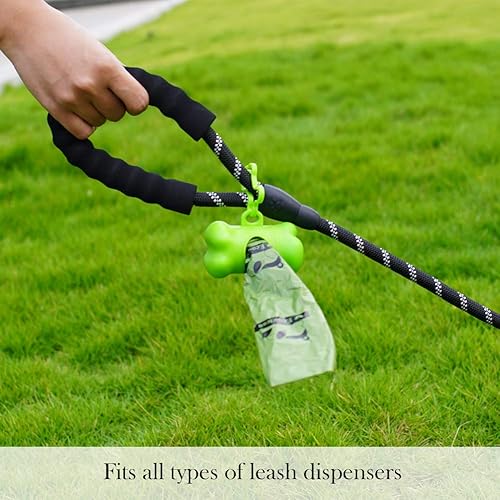 Miniatura 5 de Bolsas para excrementos de perro, 60 rollos/900 bolsas de basura de perro con dispensador y clip para correa, sin perfume, bolsas extra gruesas y