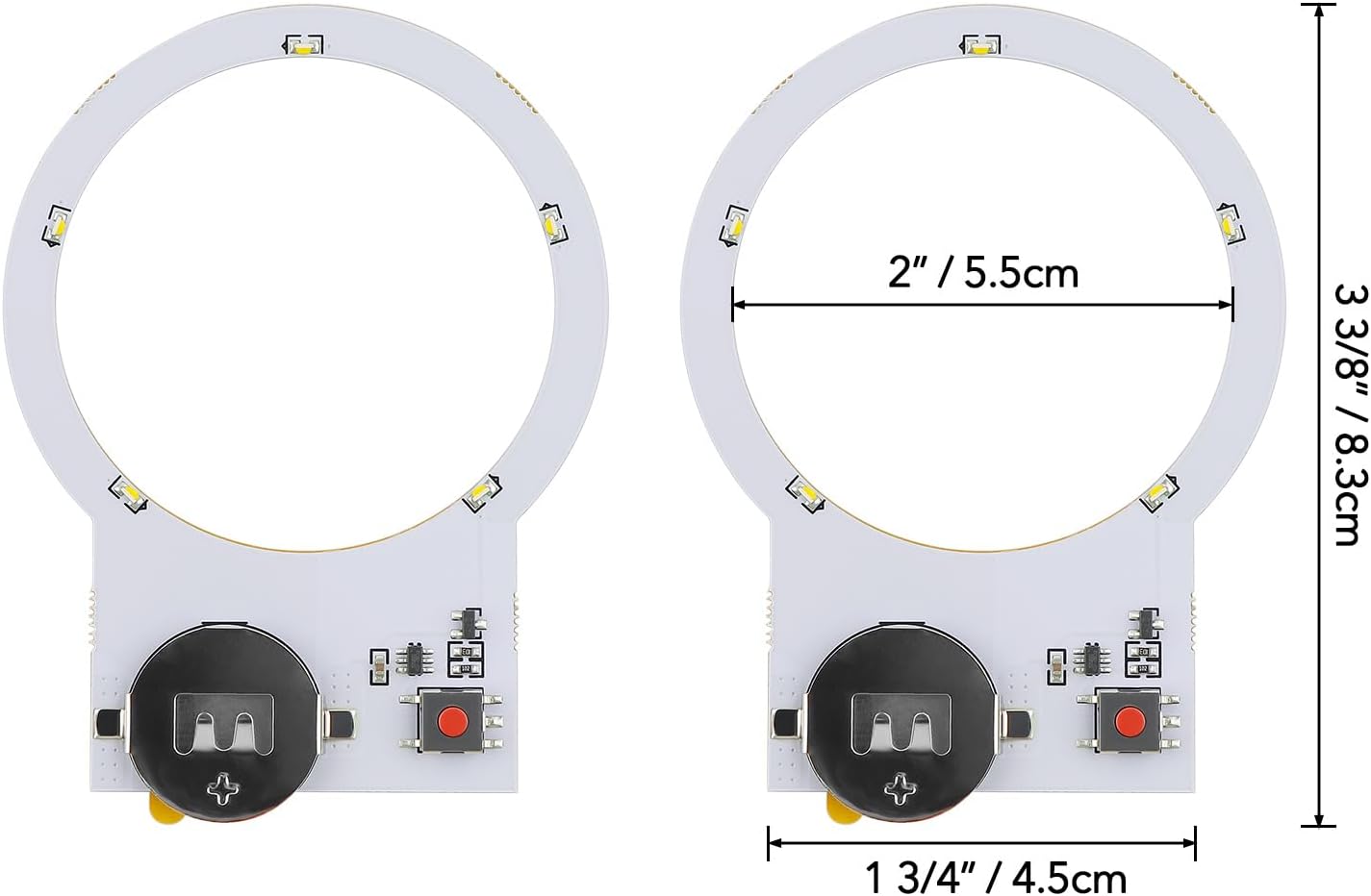 BAOFALI 6 PCS Circular Creative Easy Halo Lights & Easy Lights for DIY Light-Up Christmas Cards Making Scrapbook Decoration ; Self-Adhesive Light-Up Units with Warm White LEDs (Without Battery) image 4