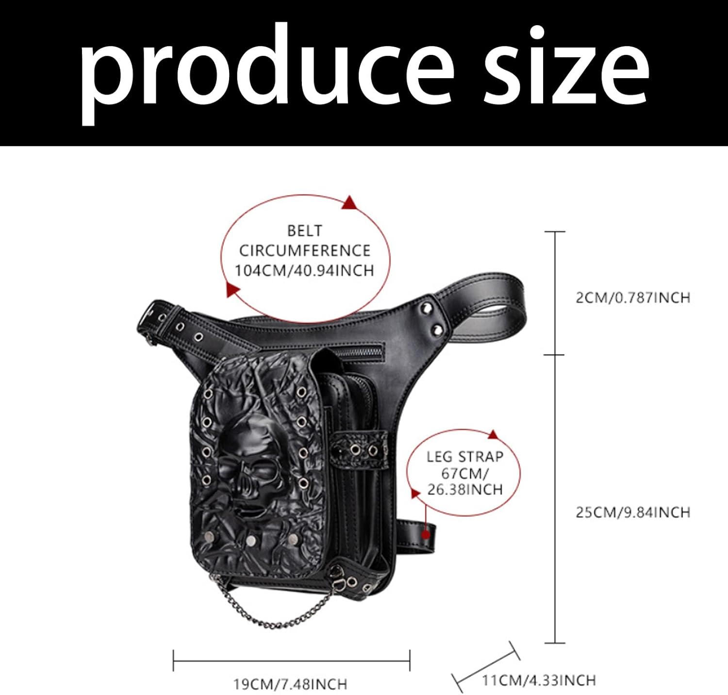 Punk Waist Pack Adjustable Strap Belt Bag For Outdoor Cycling Hiking Camping Women Men Fashion Accessory