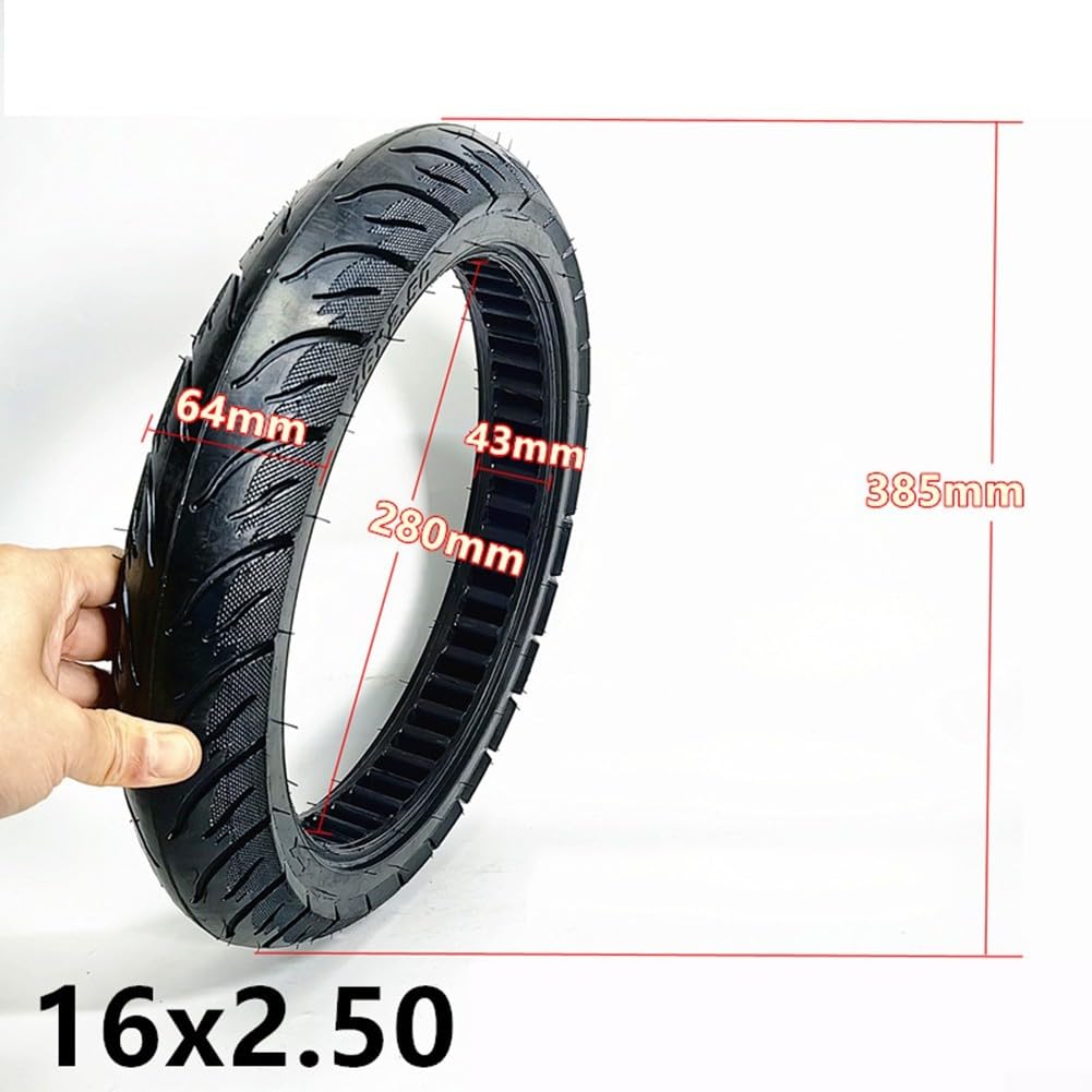Pneu Plein 16x2.50 pour Vélo Électrique Anti-Crevaison