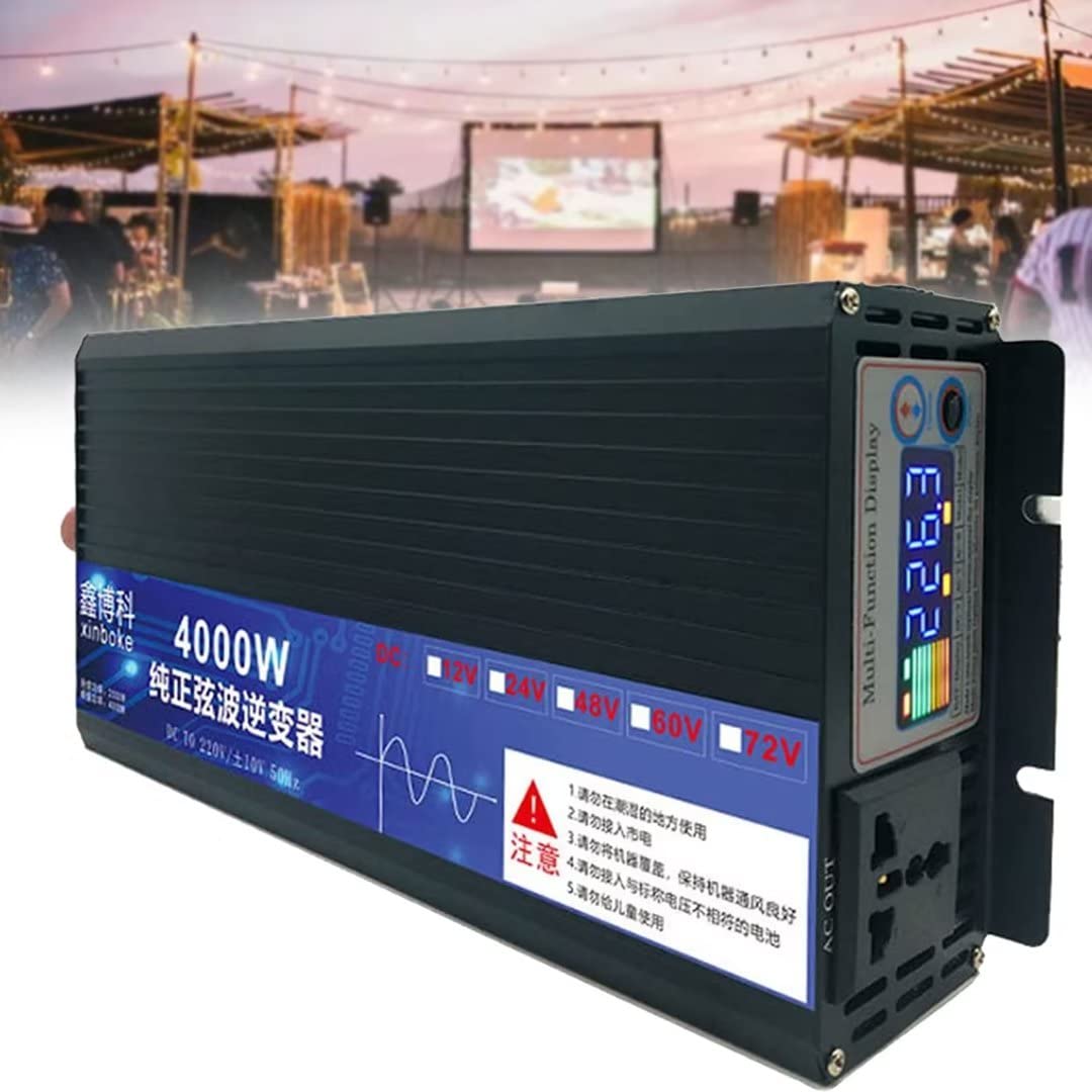 Convertisseur onduleur 4000W 72V 220V onde pure sinusoïdale pour frigo et camping-car
