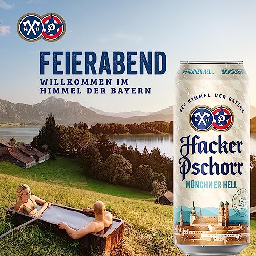 Hacker-Pschorr Münchner Hell • traditionelles Helles Bier•EINWEG(24x0,5l)