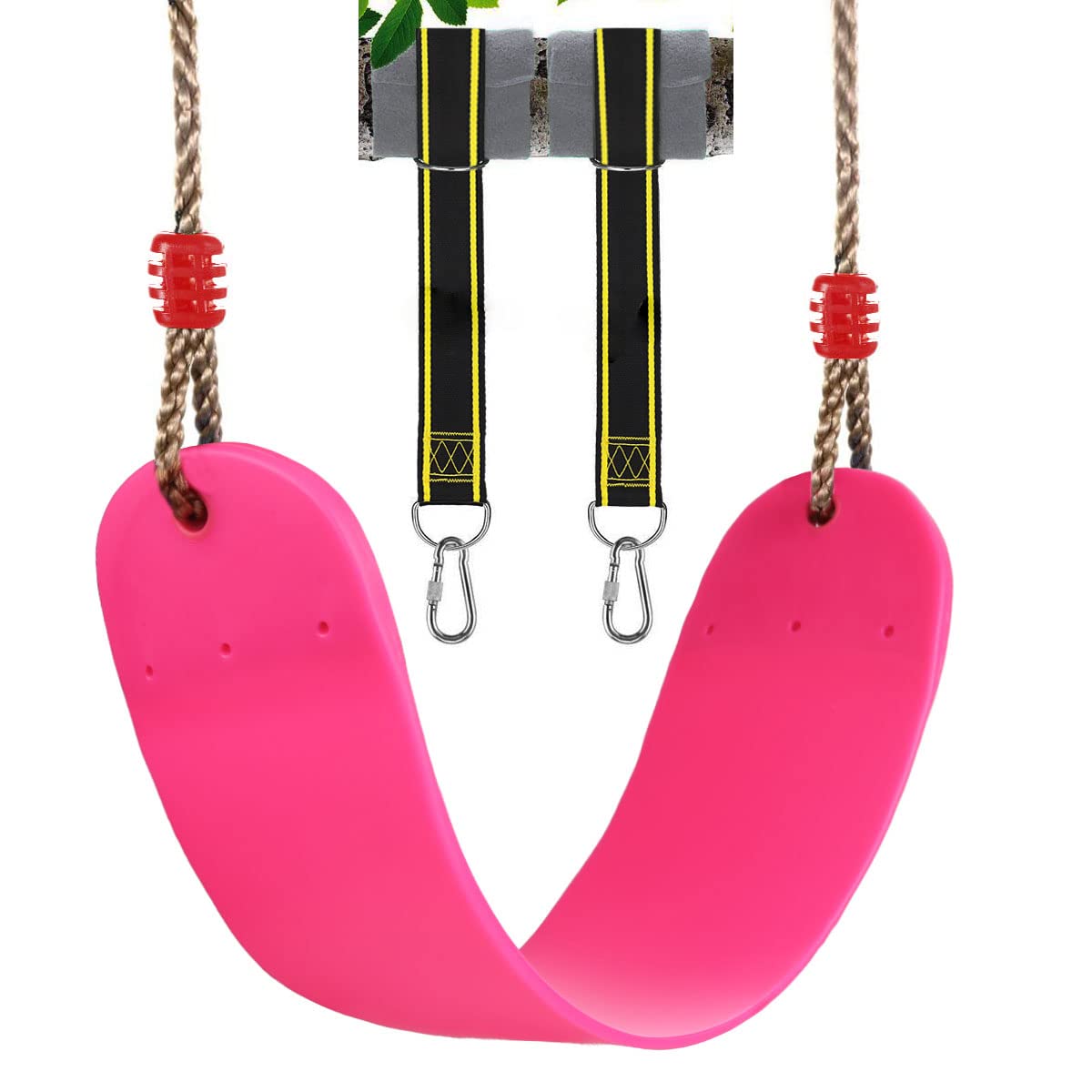 BraosesElastic Children's Swing Seat - Soft EVA Board Swing, Maximum Load 150 kg, Pink