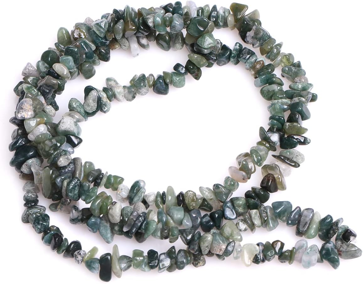 5-8mm Moss Agate Chips Natural Chip Stone Beads for Jewelry Making image 4