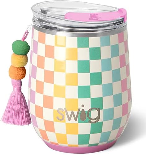 Miniatura 8 de Swig Life Vaso de vino de 12 onzas con tapa, acero inoxidable, apto para lavavajillas, portátil, triple aislamiento (todos los americanos)