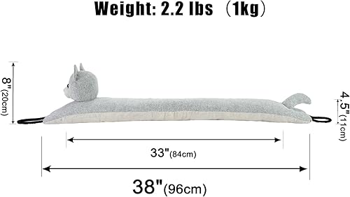 Miniatura 2 de Marwood Tope decorativo para debajo de la puerta, 38 pulgadas, para puerta y ventana, tapón de aire con peso de animal para corrientes de aire,