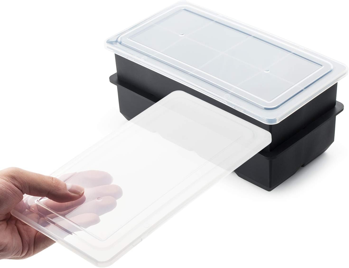 Samuelworld Ice Cube Tray With Lids Large Size Silicone Flexible 8 Cavity Ice Maker for Whiskey and Cocktails or Homemade, Keep Drinks Chilled (2pc/Pack) …: Home & Kitchen