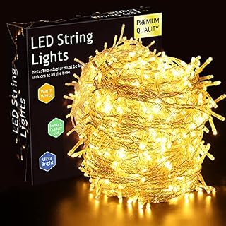 ELKTRY 50M 500LED Christmas Lights Outdoor/Indoor, Christmas Tree Lights Warm White Mains Powered,8 Modes Waterproof Outside Christmas Lights for Christmas Party Wedding Garden Bedroom Decoration