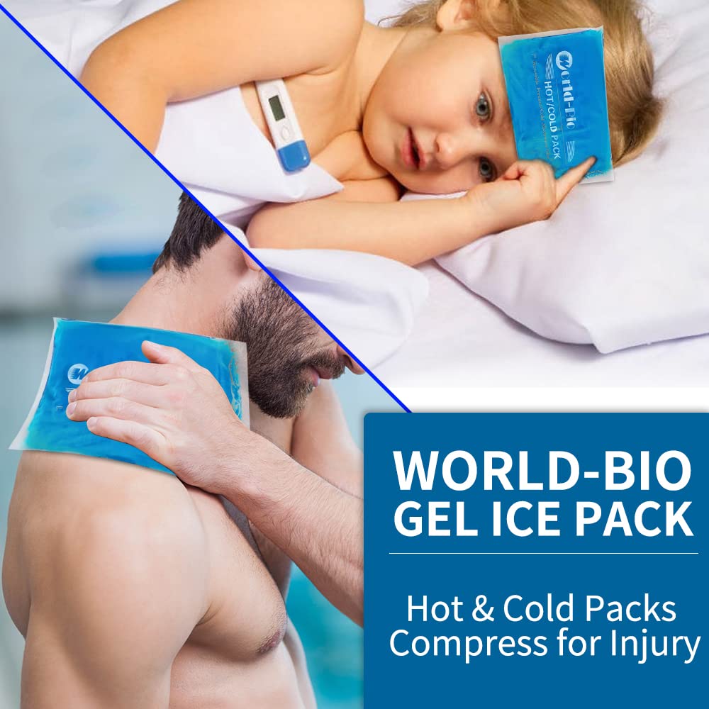 Weiche Gel-Eisbeutel für Verletzungen, 4 Stück | Wiederverwendbare flexible Wärme-Kompresse für Kopfschmerzen, Nacken, Schulter, Knie, Knöchel, Ellenbogen, Handgelenk und Fuß