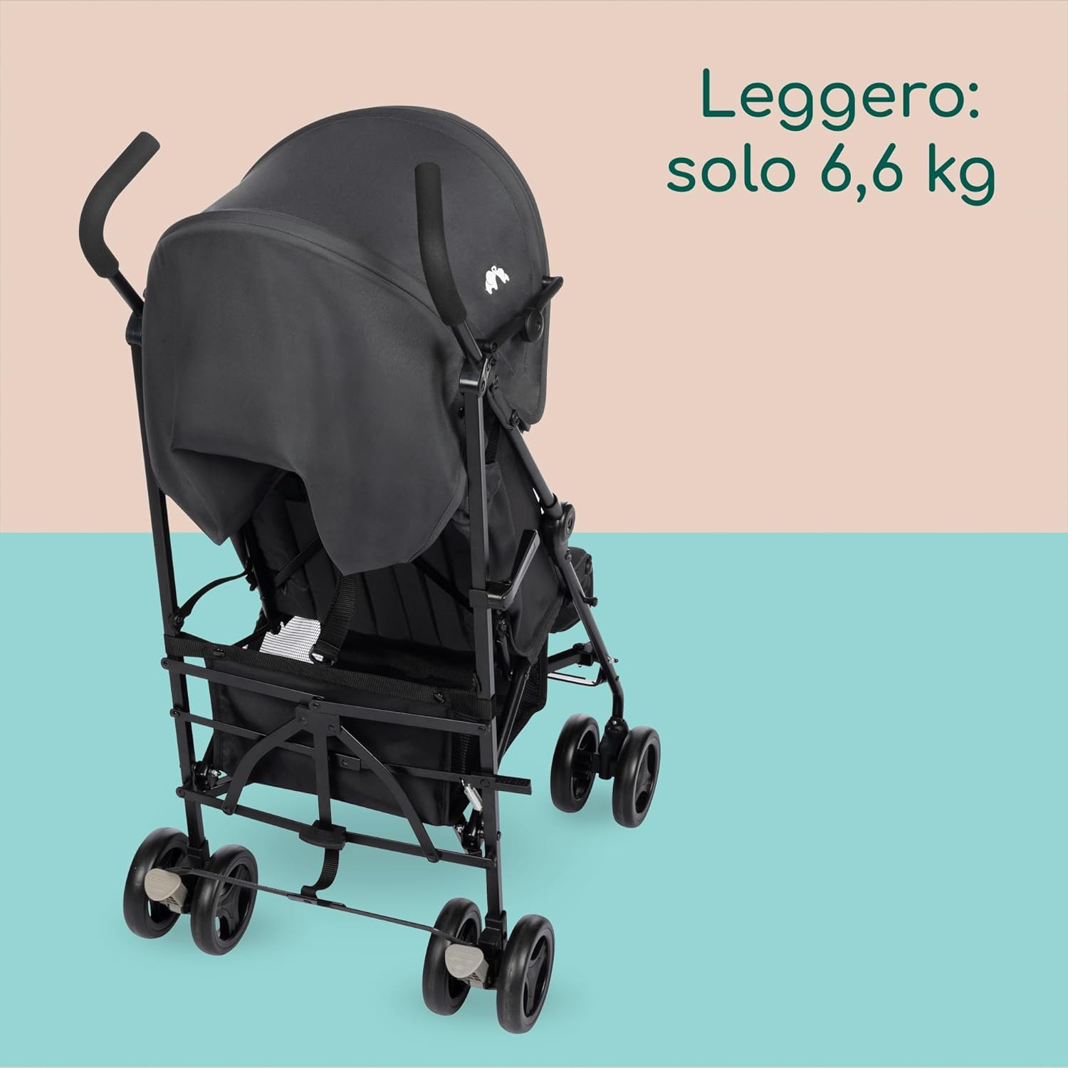 Bebeconfort Rainbow Passeggino Leggero e Reclinabile, Pieghevole Chiusura ad Ombrello, Passeggino da Viaggio Maneggevole e Compatto, 6 mesi - 4 anni, Fino ai 22 kg, colore Mineral Graphite