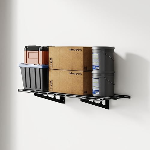 Miniatura 13 de FLEXIMOUNTS Juego de 2 estantes de pared de almacenamiento para cochera, 2 x 4 pies, 61 cm x 122 cm, estantes flotantes montados en la pared, serie