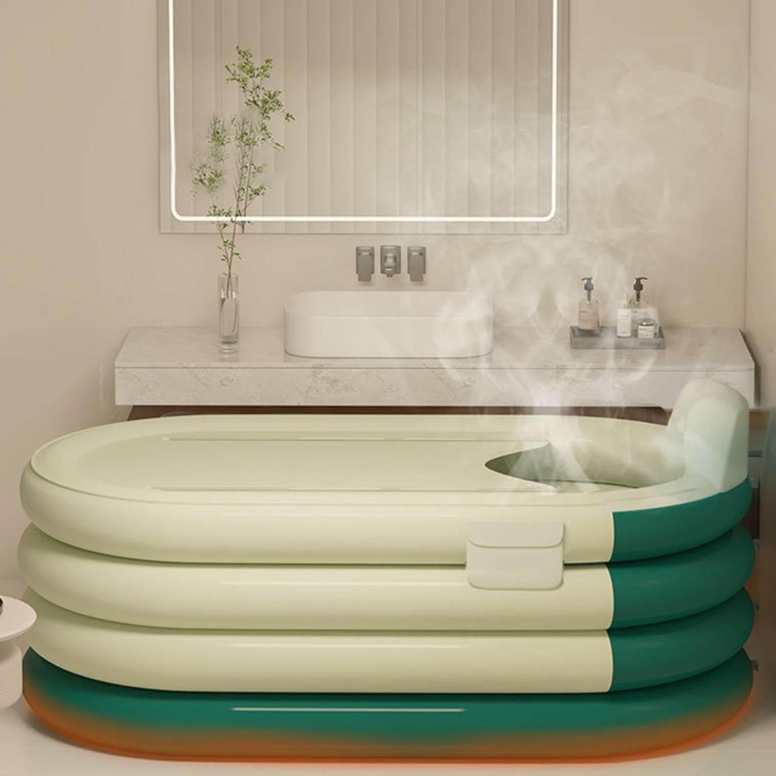 Vasca da Bagno Gonfiabile per Adulti Portatile Pieghevole autoportante PVC