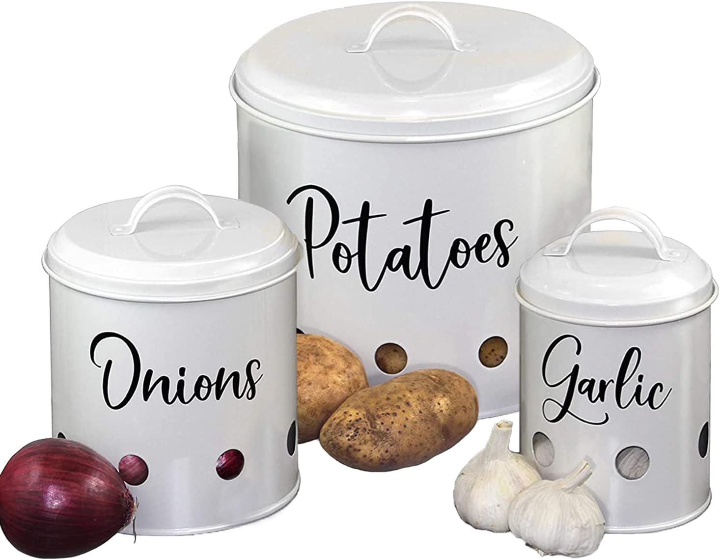 Home Acre Designs Food Storage Containers Set with Lids, Farmhouse Kitchen Décor Rustic Vintage Canisters