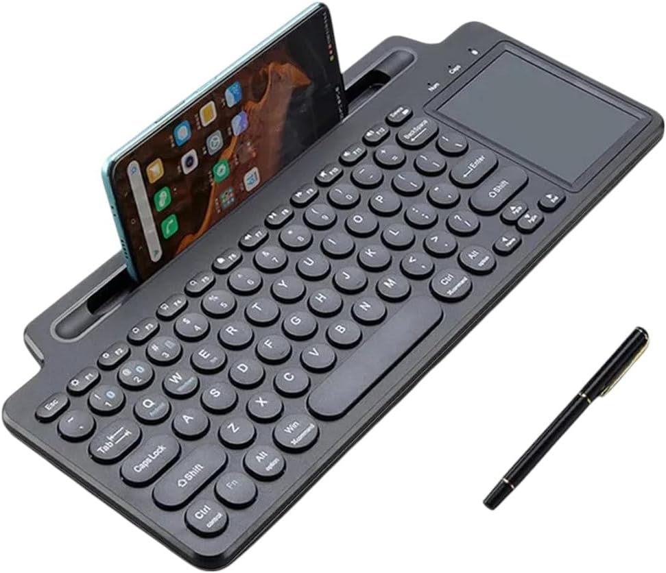 Wireletss 2.4G Bluetuth Keyboard Intelligent Touchpad Keyboard Card Slot Numeric Keypad for Android iOS Laptop Pc