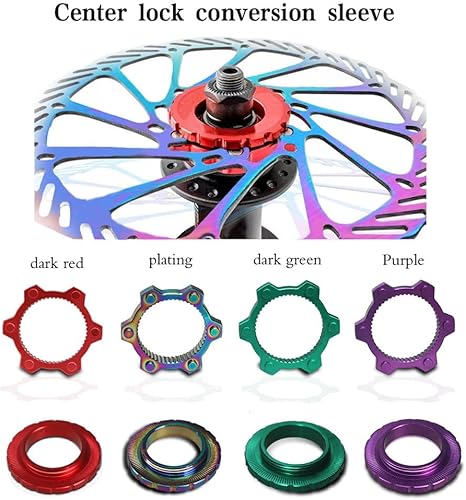 Miniatura 5 de Adaptador de bloqueo central para cubo de bicicleta, aleación de aluminio, adaptador de disco de rotor de 6 pernos, bloqueo central de freno,