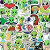 BEATRI Cartoon Alien Stickers Waterproof Vinyl 50Pcs Alien UFO Decor & Party Favors for Laptop, Water Bottle, Skateboard & Travel Gear | Non-Repeating Decals, High-Definition Print #1