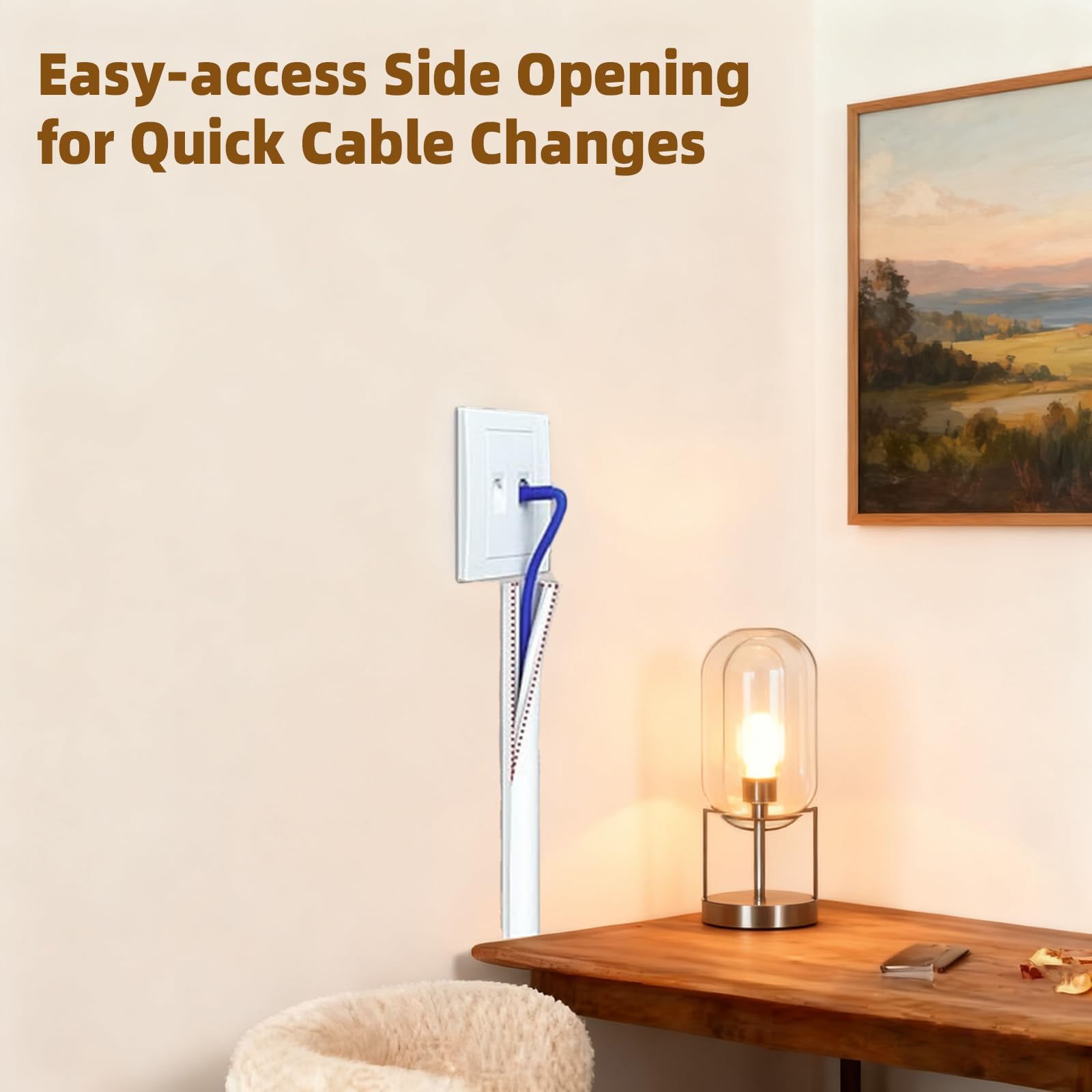 Ocultador de cables de 118 pulgadas para TV montado en la pared, adhesivo de un solo cable para pared, kit de conductos para ocultar cables, corrector de cables de silicona flexible para oficina en