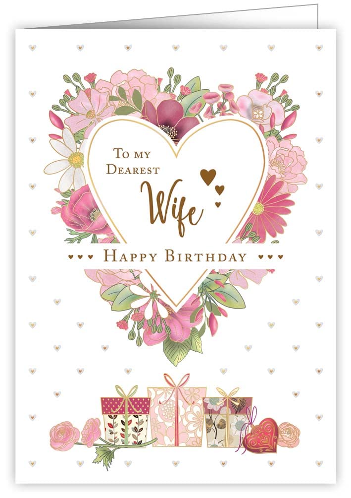 Quire Collections Quire Mac Classic Card Happy Birthday Wife,Pink,115 x 163mm
