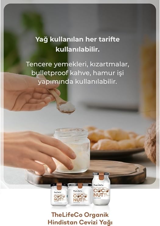 TheLifeCo Organik, Soğuk Sıkım Hindistan Cevizi Yağı 200 ml