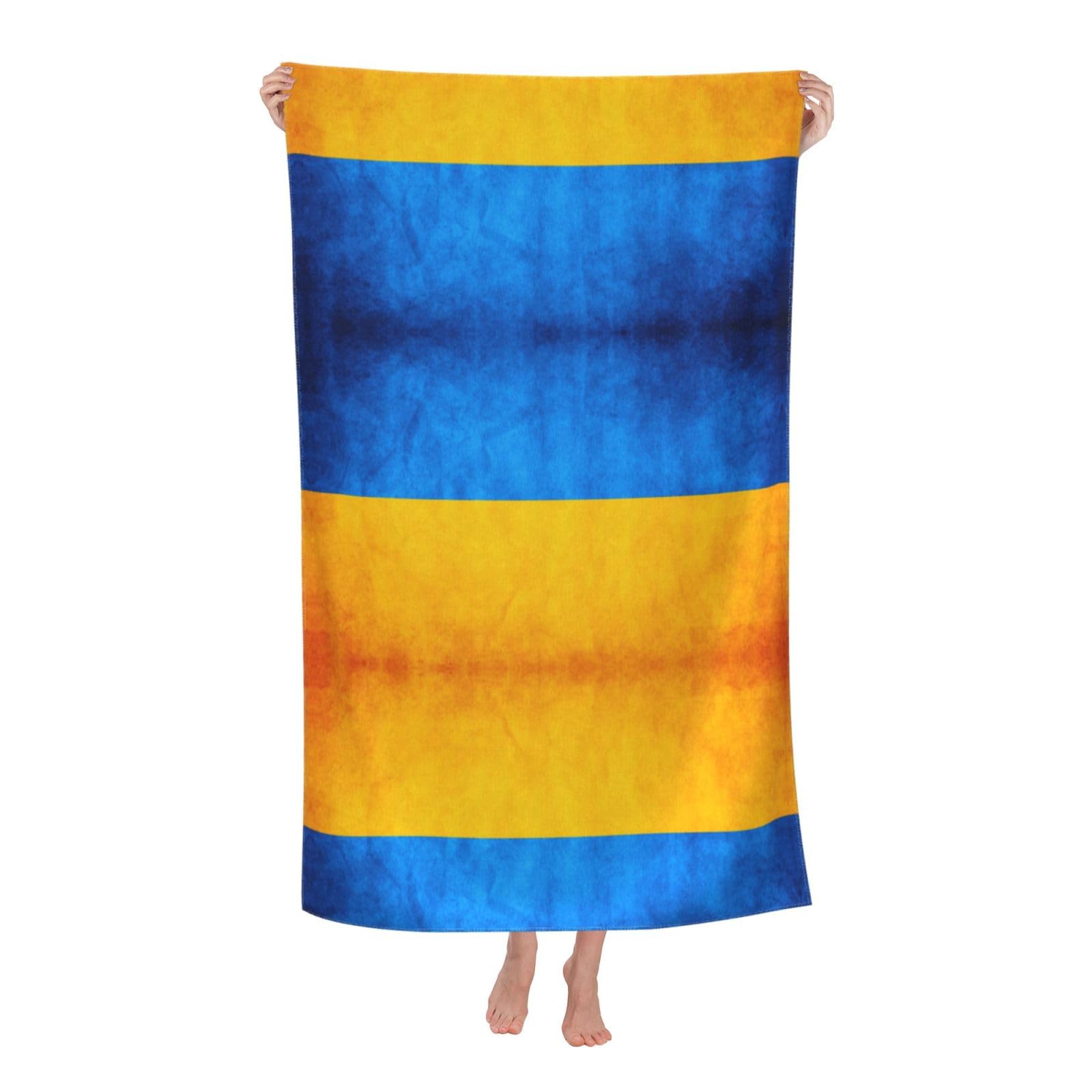 NImongt Ukrainian Flag Print Oversized Adult Beach Towel For Travel Weekend Getaways Festivals Camping Trips