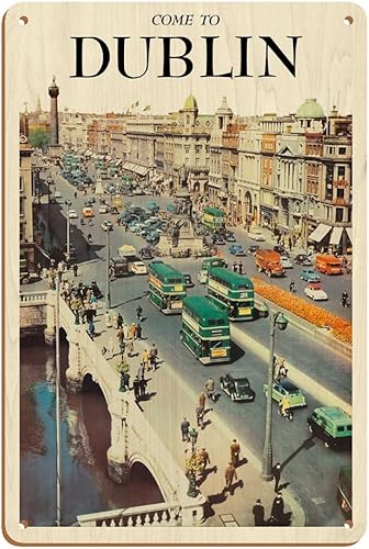 Miniatura 5 de Pacifica Island Art Cartel de viaje vintage con texto en inglés «Come To Dublin Ireland – O'Connell Street – Vintage Travel Poster c.1950s – 8 x 12