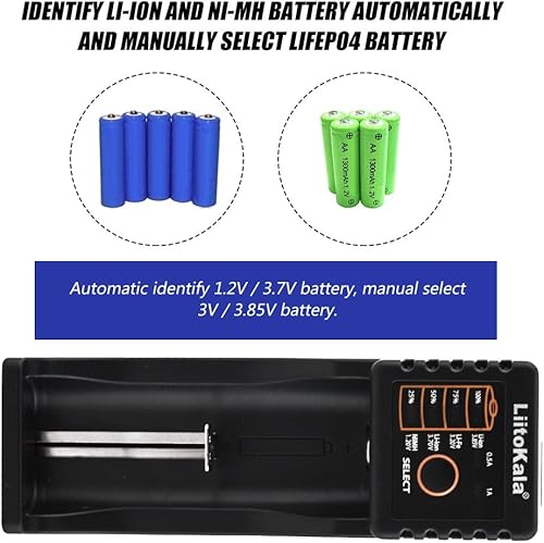 Miniatura 4 de Cargador inteligente, cargador de batería LED inteligente universal, mini batería USB multifunción AA rápida 1.2 V / 3.7 V / 3 V / 3.85 V
