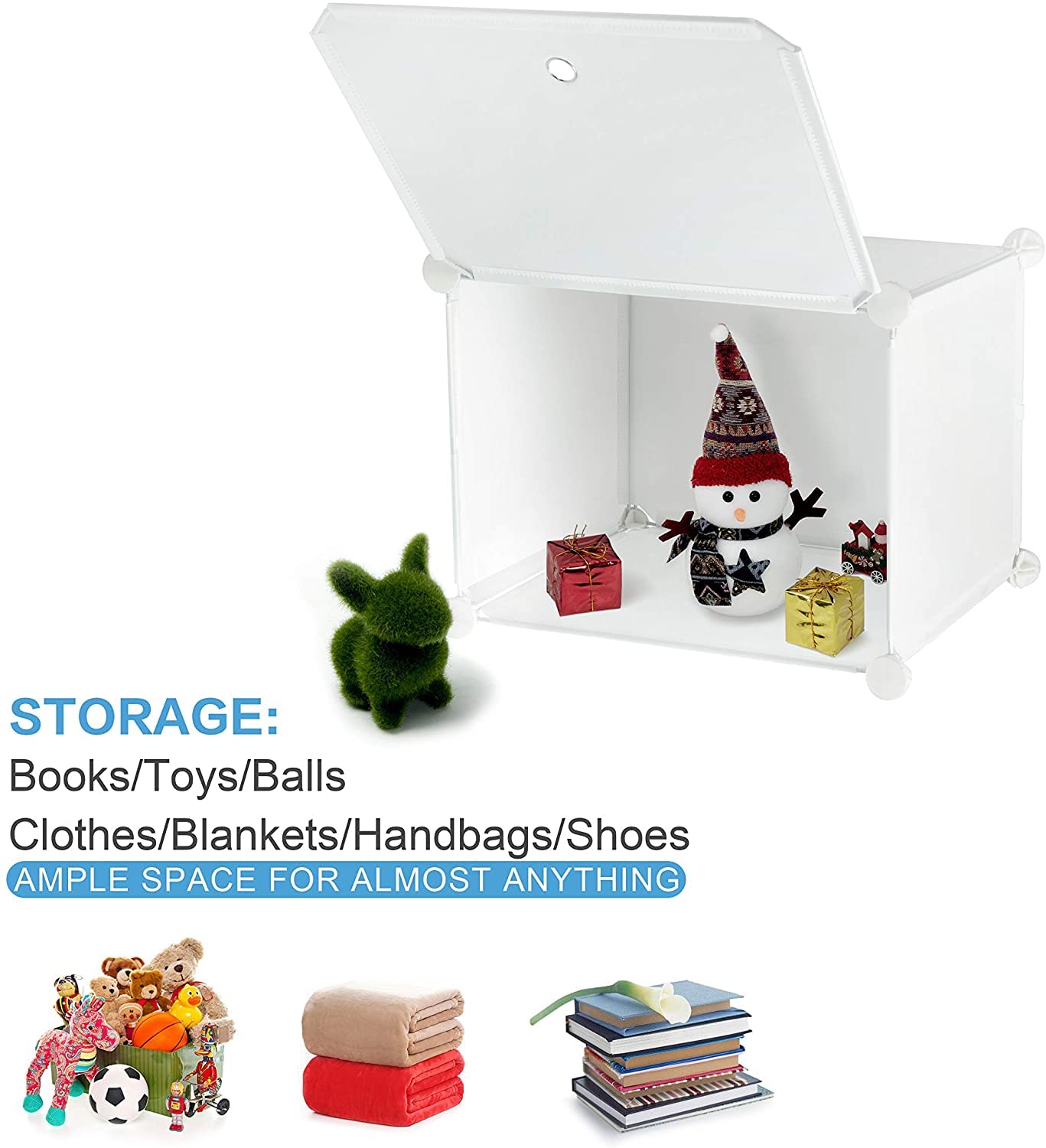 Mondeer Schuhschrank, Schuhregal, Schuhregal, Schuhaufbewahrung, Kunststoff, faltbar, mit 6 Ebenen, modularer Schuh-Organizer für platzsparende Aufbewahrung (weiß)