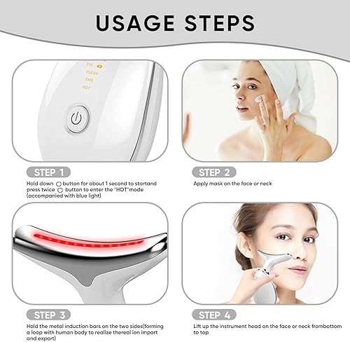 Miniatura 4 de Leotop Dispositivo de arrugas reafirmante para la cara del cuello, antienvejecimiento, eliminación de arrugas, cuidado de la belleza, brillo del