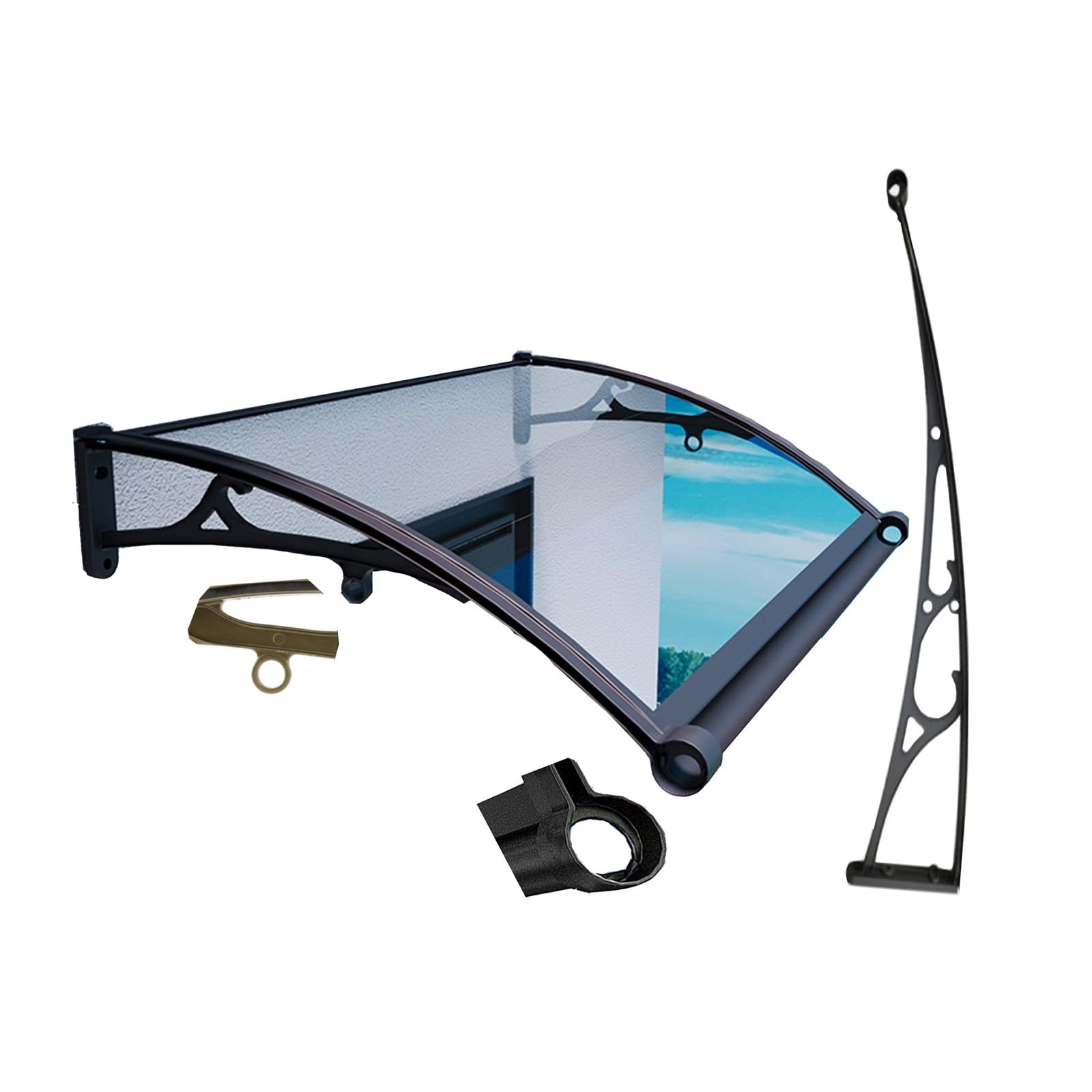 Toldo de puerta con drenaje integrado de policarbonato para exterior y patio