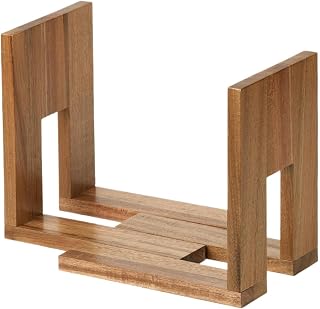 Record Holder - 20-60 LP Adjustable Wooden Board Rack | Storage Rack Vinyl | Desk Shelf for Books Magazines Binders Documents | Modern Storage Living Room